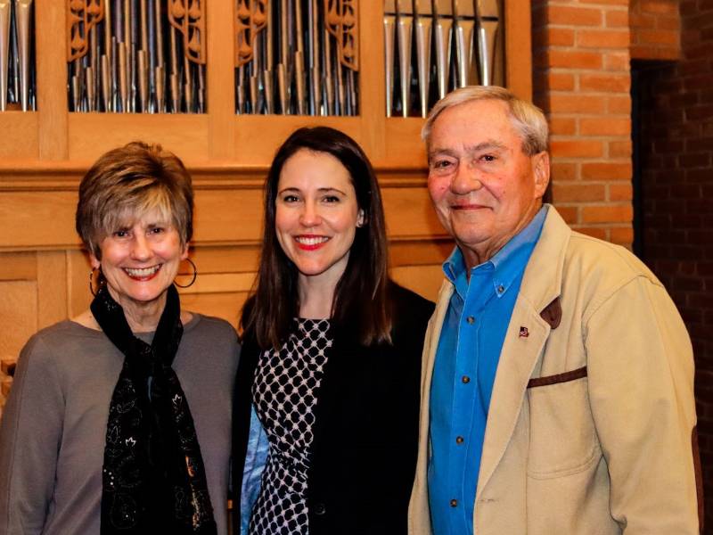 Tyler Mills with Jim and Linda Burke